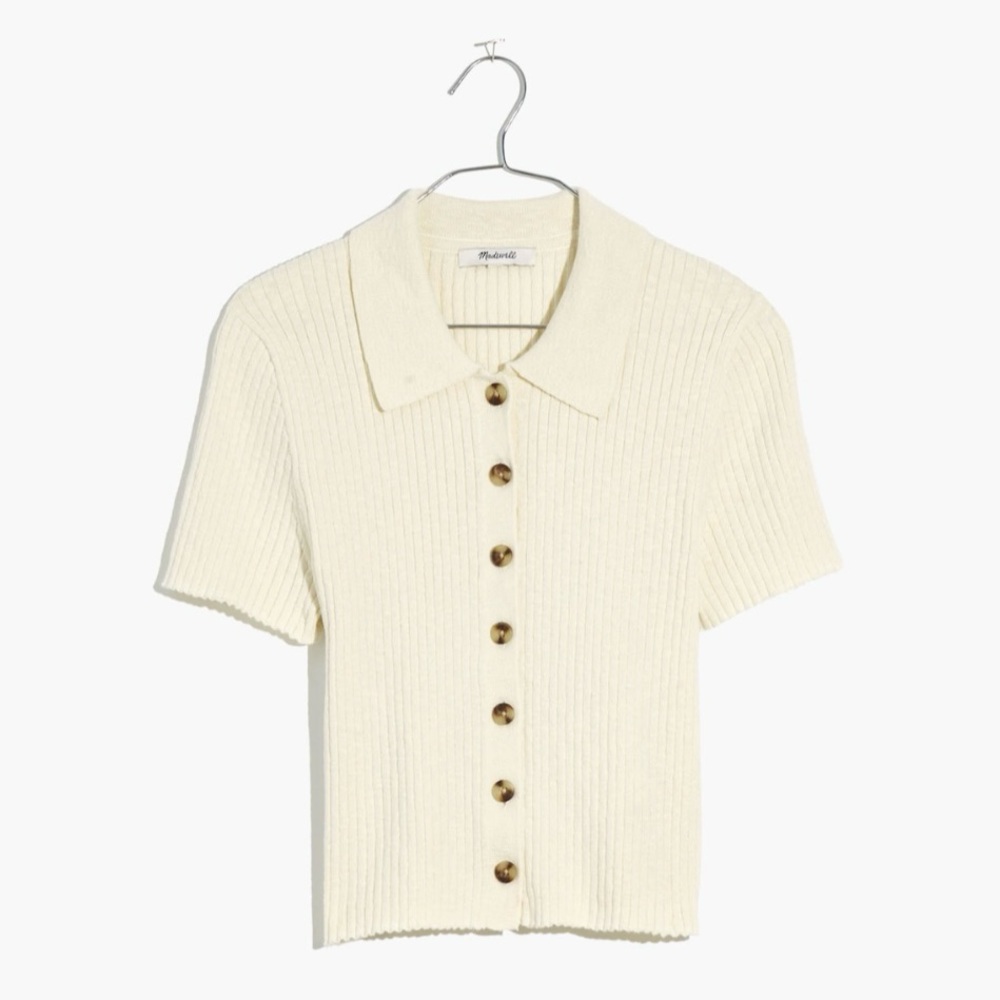 Madewell Barbrook Button-Front Sweater Polo